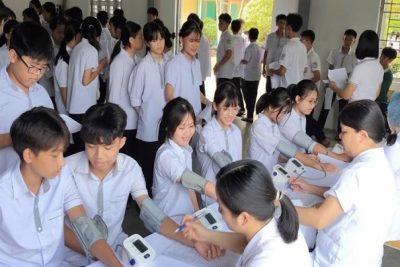 TRẠM Y TẾ XÃ HẢI ANH VÀ TRƯỜNG THCS HẢI ĐƯỜNG: ĐỒNG HÀNH CHĂM SÓC SỨC KHỎE HỌC SINH NGAY TỪ ĐẦU NĂM HỌC